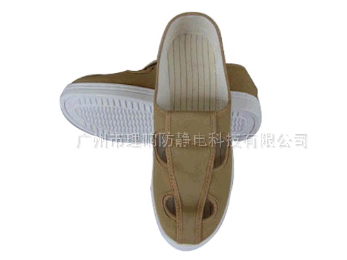 土黄色帆布四孔鞋