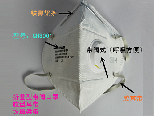 G-8001V带阀折叠口罩
