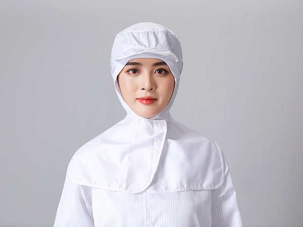 白色有沿披肩帽